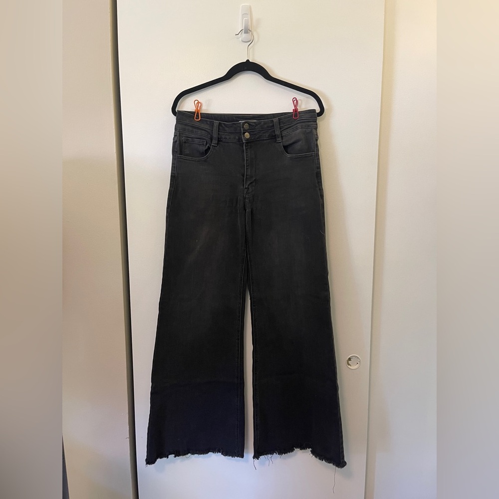 Rooted Demin Women's Black Wide-Leg Jeans